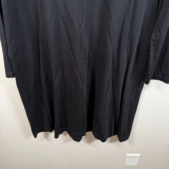 Gudrun Sjoden Tshirt Dress Size Medium Black Midi Organic Cotton Modal Lagenlook - Picture 8 of 10